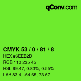 Color code: CMYK 53 / 0 / 81 / 8 | qconv.com