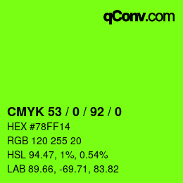 颜色代码: CMYK 53 / 0 / 92 / 0 | qconv.com