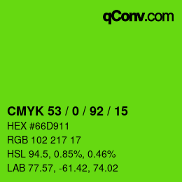 Color code: CMYK 53 / 0 / 92 / 15 | qconv.com