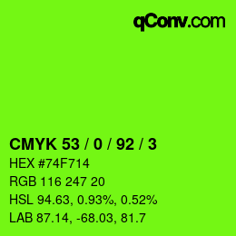 Color code: CMYK 53 / 0 / 92 / 3 | qconv.com