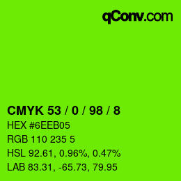 颜色代码: CMYK 53 / 0 / 98 / 8 | qconv.com