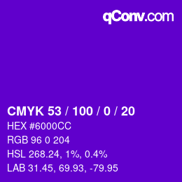 Color code: CMYK 53 / 100 / 0 / 20 | qconv.com