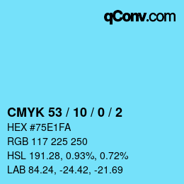 Color code: CMYK 53 / 10 / 0 / 2 | qconv.com