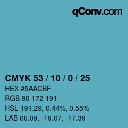Color code: CMYK 53 / 10 / 0 / 25 | qconv.com