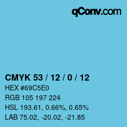 Color code: CMYK 53 / 12 / 0 / 12 | qconv.com