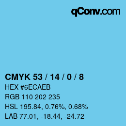 Color code: CMYK 53 / 14 / 0 / 8 | qconv.com