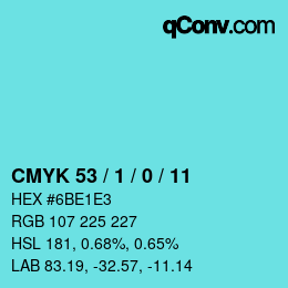 カラーコード: CMYK 53 / 1 / 0 / 11 | qconv.com