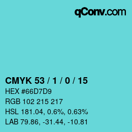 Color code: CMYK 53 / 1 / 0 / 15 | qconv.com