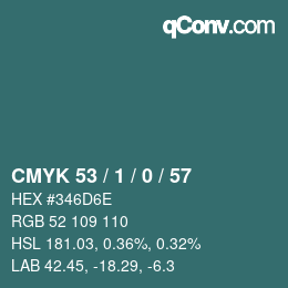 カラーコード: CMYK 53 / 1 / 0 / 57 | qconv.com