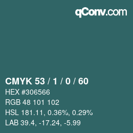 颜色代码: CMYK 53 / 1 / 0 / 60 | qconv.com