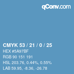 颜色代码: CMYK 53 / 21 / 0 / 25 | qconv.com