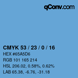 Color code: CMYK 53 / 23 / 0 / 16 | qconv.com