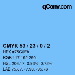Color code: CMYK 53 / 23 / 0 / 2 | qconv.com