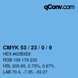 Color code: CMYK 53 / 23 / 0 / 9 | qconv.com