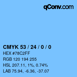 カラーコード: CMYK 53 / 24 / 0 / 0 | qconv.com