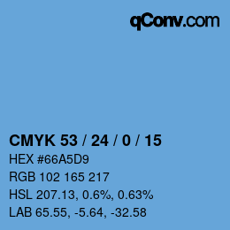 カラーコード: CMYK 53 / 24 / 0 / 15 | qconv.com