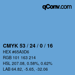 Color code: CMYK 53 / 24 / 0 / 16 | qconv.com