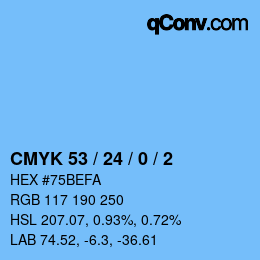 Color code: CMYK 53 / 24 / 0 / 2 | qconv.com