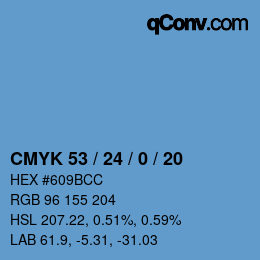 Color code: CMYK 53 / 24 / 0 / 20 | qconv.com