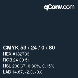 Color code: CMYK 53 / 24 / 0 / 80 | qconv.com