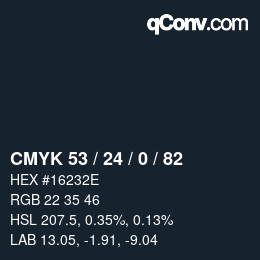 Color code: CMYK 53 / 24 / 0 / 82 | qconv.com
