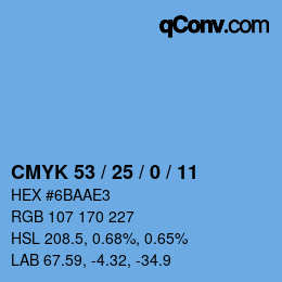 颜色代码: CMYK 53 / 25 / 0 / 11 | qconv.com