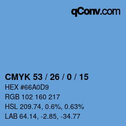 Color code: CMYK 53 / 26 / 0 / 15 | qconv.com