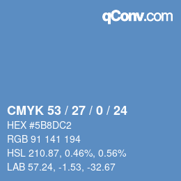 Color code: CMYK 53 / 27 / 0 / 24 | qconv.com