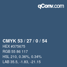 Código de color: CMYK 53 / 27 / 0 / 54 | qconv.com