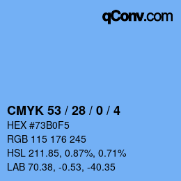 Color code: CMYK 53 / 28 / 0 / 4 | qconv.com