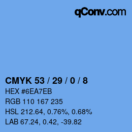 颜色代码: CMYK 53 / 29 / 0 / 8 | qconv.com