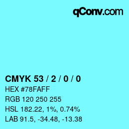 Color code: CMYK 53 / 2 / 0 / 0 | qconv.com