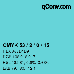 Color code: CMYK 53 / 2 / 0 / 15 | qconv.com