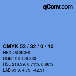 Color code: CMYK 53 / 32 / 0 / 10 | qconv.com