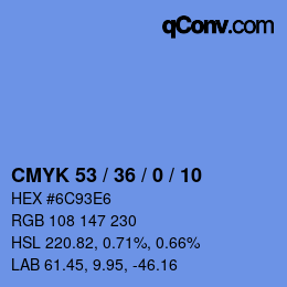 Color code: CMYK 53 / 36 / 0 / 10 | qconv.com