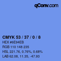 Color code: CMYK 53 / 37 / 0 / 8 | qconv.com