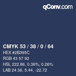 颜色代码: CMYK 53 / 38 / 0 / 64 | qconv.com