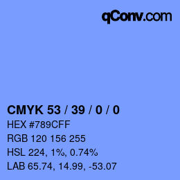 Color code: CMYK 53 / 39 / 0 / 0 | qconv.com