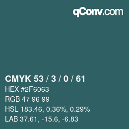 カラーコード: CMYK 53 / 3 / 0 / 61 | qconv.com