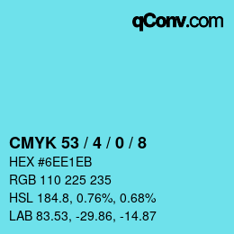Color code: CMYK 53 / 4 / 0 / 8 | qconv.com