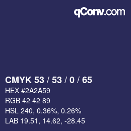 Código de color: CMYK 53 / 53 / 0 / 65 | qconv.com