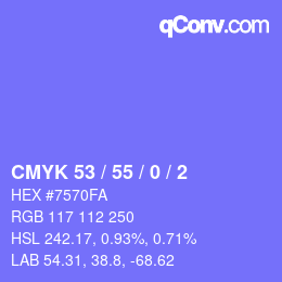 Color code: CMYK 53 / 55 / 0 / 2 | qconv.com