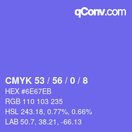 カラーコード: CMYK 53 / 56 / 0 / 8 | qconv.com