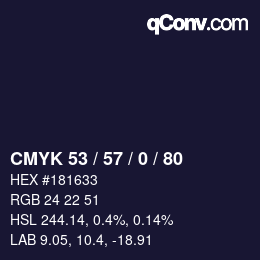 Color code: CMYK 53 / 57 / 0 / 80 | qconv.com