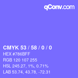 Color code: CMYK 53 / 58 / 0 / 0 | qconv.com