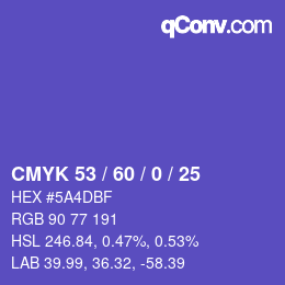 Color code: CMYK 53 / 60 / 0 / 25 | qconv.com