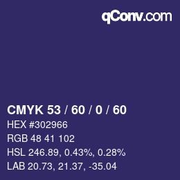 颜色代码: CMYK 53 / 60 / 0 / 60 | qconv.com