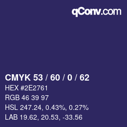 Color code: CMYK 53 / 60 / 0 / 62 | qconv.com