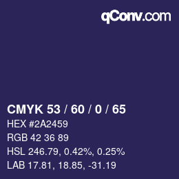 颜色代码: CMYK 53 / 60 / 0 / 65 | qconv.com