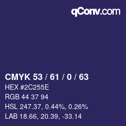 颜色代码: CMYK 53 / 61 / 0 / 63 | qconv.com
